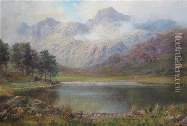 'afternoon, Late Summer, Tarn Hows' & 'after A Summershower..' Oil Painting - William Lakin Turner