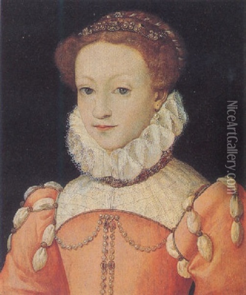 Portrait Of A Lady (mary Stuart?) Oil Painting - Francois Clouet