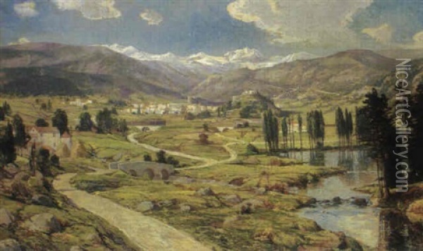 Meediterranean Landscape I Oil Painting - Hugh Bolton Jones