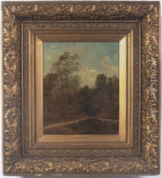Landscape With Bridge Oil Painting - Joseph William Allen