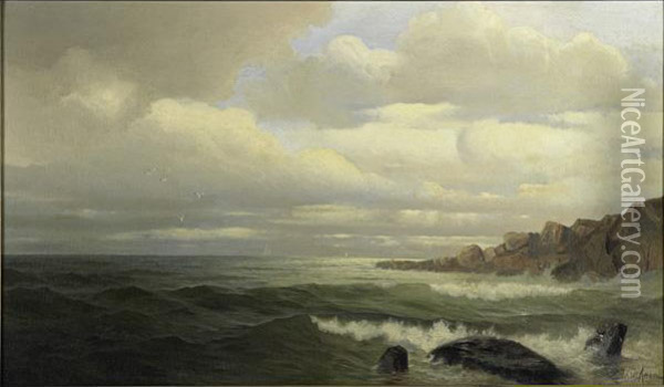 Untitled (early Morning, Coast Of Maine) Oil Painting - Frank Knox Morton Rehn