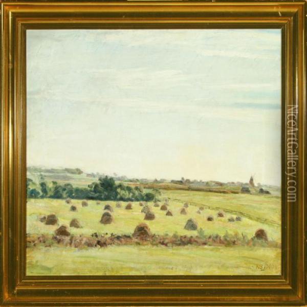 Harvest Scenery Oil Painting - Carl Schou