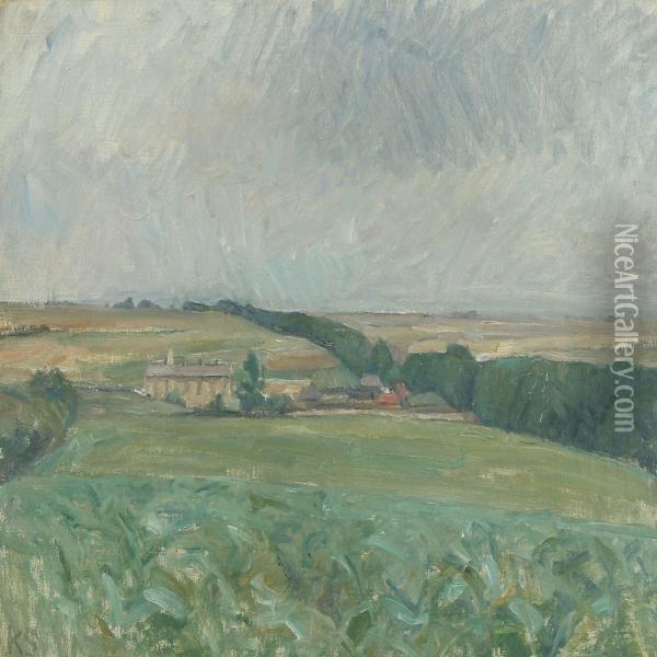 View Over Fields Oil Painting - Carl Schou