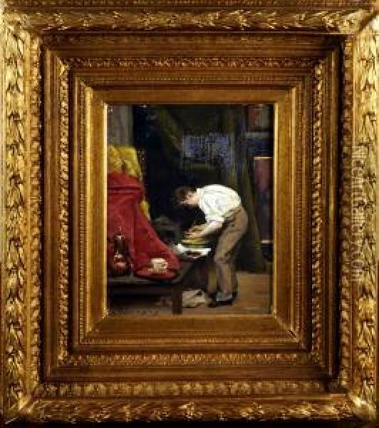 Le Peintre Dans Son Atelier Oil Painting - Johann Joseph Ringel
