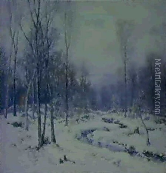 Snow Bound Brook Oil Painting - Wilson Henry Irvine