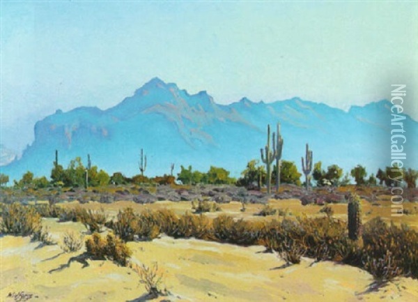 Superstition Mountains Oil Painting - Gunnar Widforss