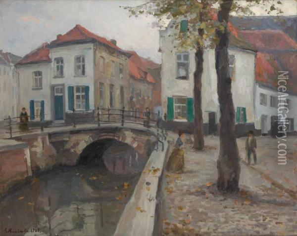 Pres Du Pont Oil Painting - Gaston Haustrate