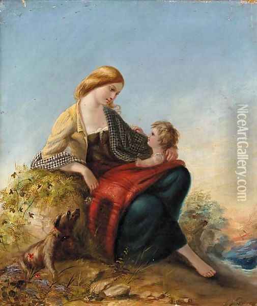 A.Mother's Joy Oil Painting - Henry Perlee Parker