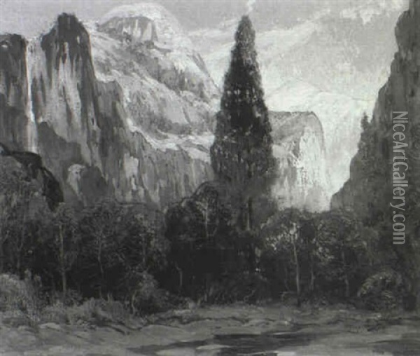 Yosemite Oil Painting - Joseph Pierre Birren