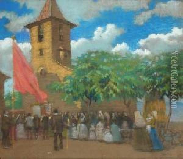 Fiesta En El Pueblo Oil Painting - Darius Vilas