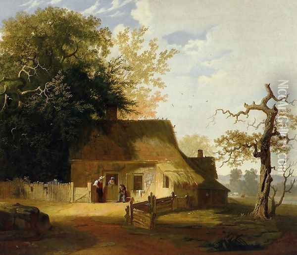 Cottage Scene Oil Painting - George Caleb Bingham