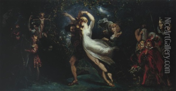 Faust Und Helena Oil Painting - Theodore Mattias von Holst
