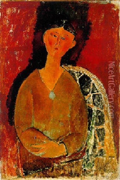 Beatrice Hastings Assise Oil Painting - Amedeo Modigliani