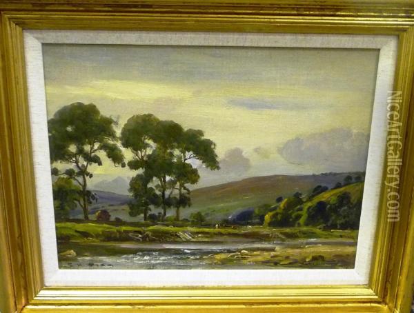 In A Yorkshire Dale Oil Painting - Ernest Higgins Rigg