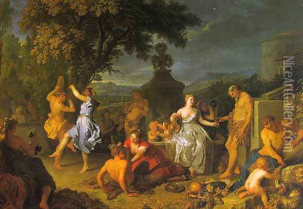Bacchanal 1719 Oil Painting - Michel-Ange Houasse