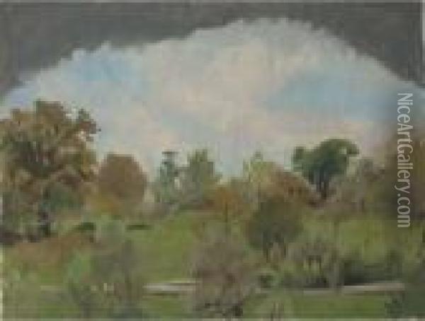 Italian Landscape Oil Painting - Hilda Carline