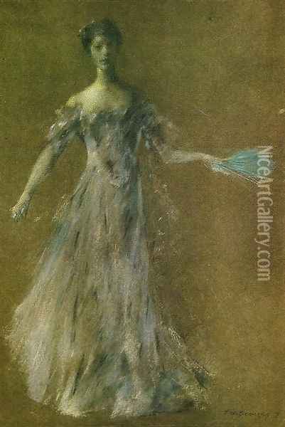 Lady in Lavender Dress Oil Painting - Thomas Wilmer Dewing