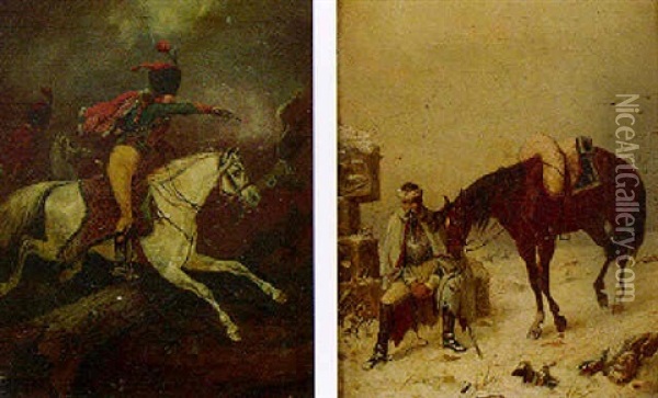 Cavalier Donnant L'assaut Oil Painting - Nikolas Moreau