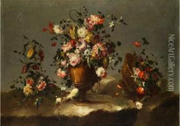 Grosses Blumenstilleben Oil Painting - Master Of The Guardeschi Flowers
