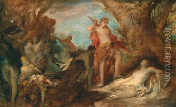 Bachhus Und Ariadne Oil Painting - Hans Makart