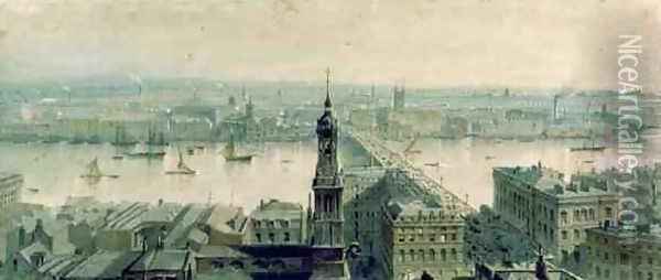 View of London from Monument looking South Oil Painting - Carl Haag
