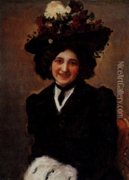 Portrait Of A Lady Oil Painting - Cecilio Pla