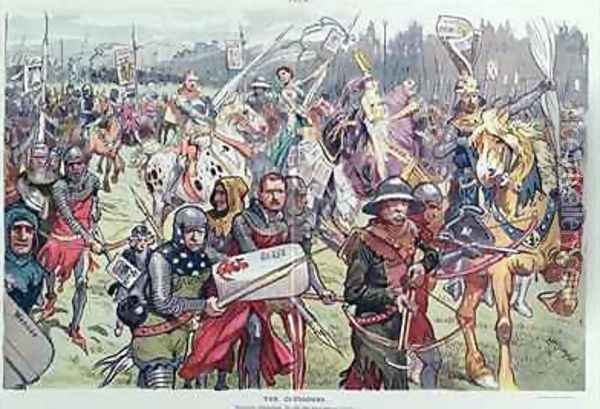 The Crusaders Marching Embattled Gainst the Saracens of Graft Oil Painting - C. Hassman