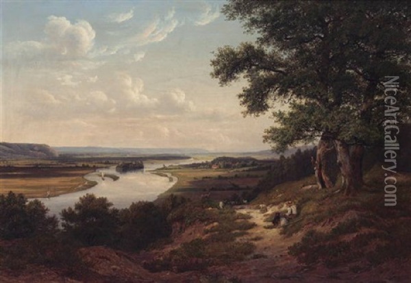 Elbendalen Oil Painting - Thomas Fearnley