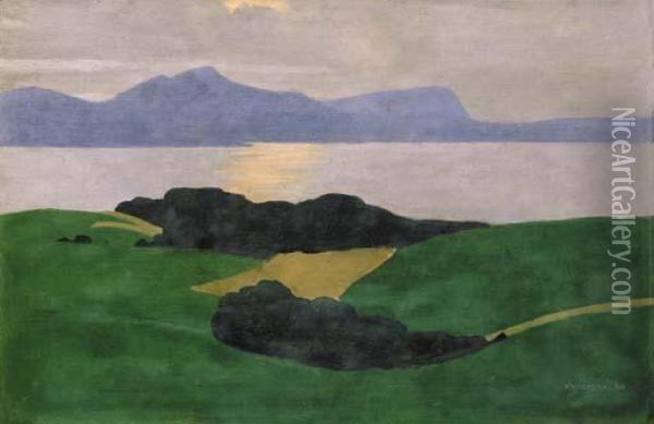Le Saleve Et Le Lac Oil Painting - Felix Edouard Vallotton