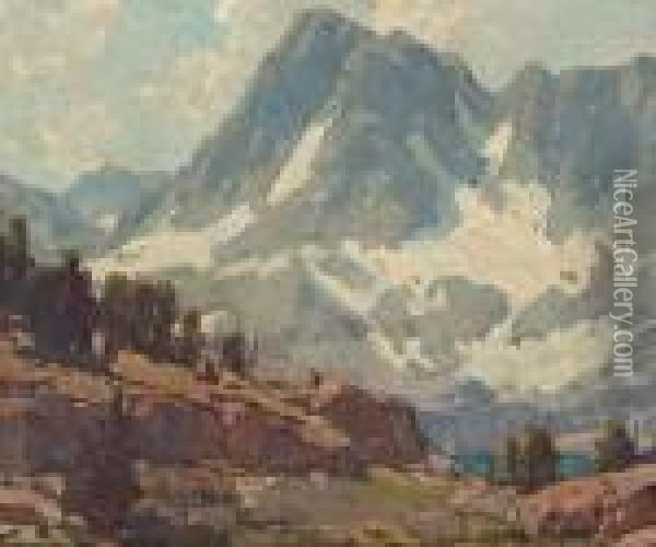 Sierra Glaciers And Lake Oil Painting - Edgar Alwin Payne