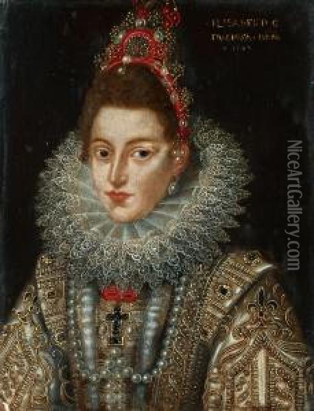 Bildnis Isabella Clara Eugenia, Statthalterin Der Spanischen Niederlande Oil Painting - Frans Pourbus the younger