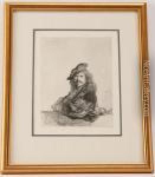 A Rembrandt Self Portrait Oil Painting - Rembrandt Van Rijn