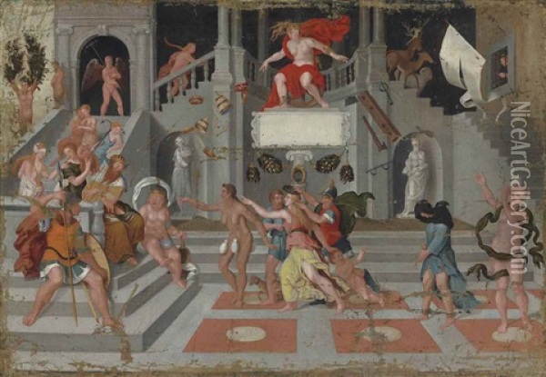The Calumny Of Apelles Oil Painting - Giovanni Battista Moroni