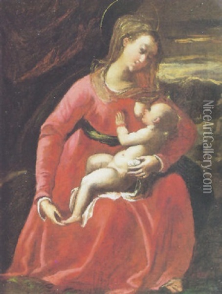 La Madonna Col Bambino Oil Painting -  Scarsellino