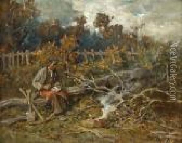 The Labourer's Rest Oil Painting - John Emms