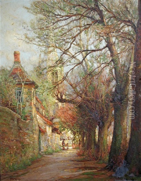 St. Ives Parish Church From The Top Of The Thicket Path Oil Painting - William Watt Milne
