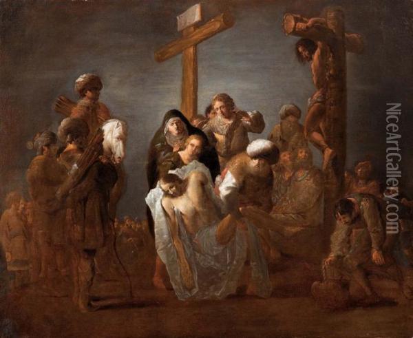 Deposizione Dalla Croce Oil Painting - Rembrandt Van Rijn