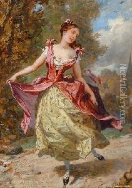 Marie Taglioni In 'la Fete Du Village'; Marie Taglioni In 'l'ete' Oil Painting - Joseph Rubens Powell