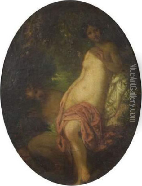 Femme Au Bain Oil Painting - Narcisse-Virgile D Az De La Pena