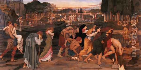 The Waters of Lethe by the PLains of Elysium Oil Painting - John Roddam Spencer Stanhope