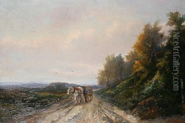 Returning Home From The Fields Oil Painting - Johannes Marius ten Kate