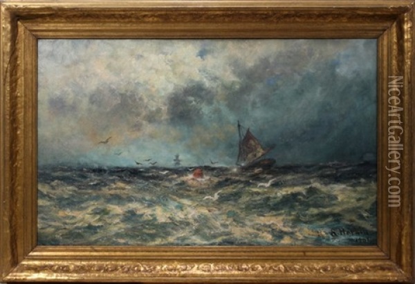 The Goodwin Sands Mouth Of The Thames Oil Painting - Robert B. Hopkin