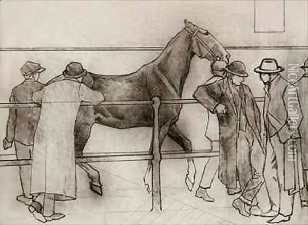Horse Dealers 2 Oil Painting - Robert Polhill Bevan