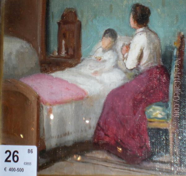Madre Con Bambino Oil Painting - Luigi Gainotti