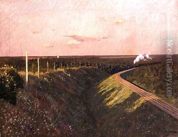 A Train on its Journey Oil Painting - Isaak Ilyich Levitan
