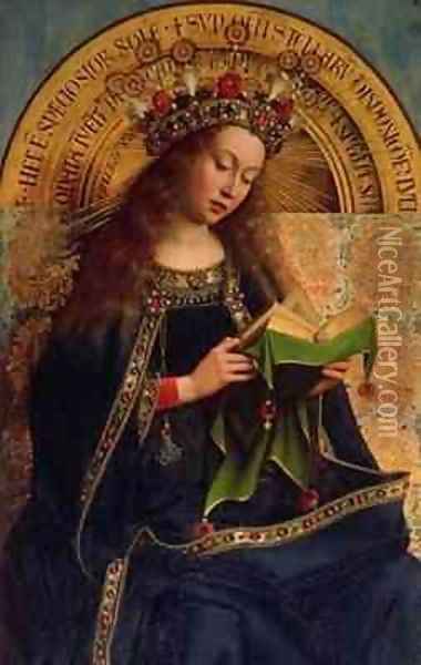 The Ghent Altarpiece The Virgin Mary 3 Oil Painting - Hubert & Jan van Eyck