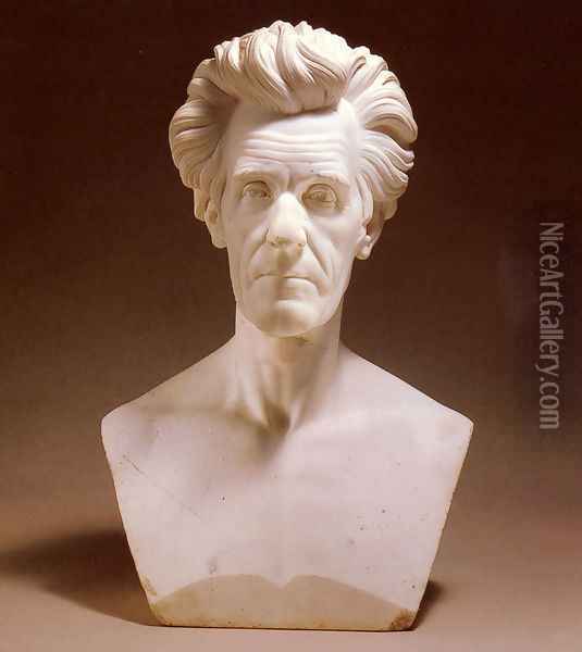 Bust Of Andrew Jackson Oil Painting - Ferdinand Pettrich