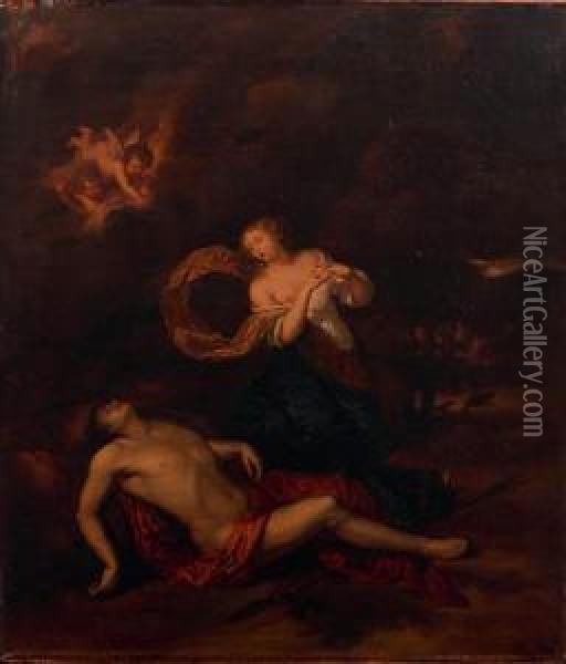 Venus Et Adonis Oil Painting - Constantin Netscher