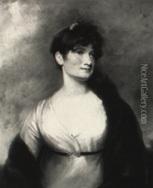 Portrait Of Miss Stamper Oil Painting - Sir John Hoppner
