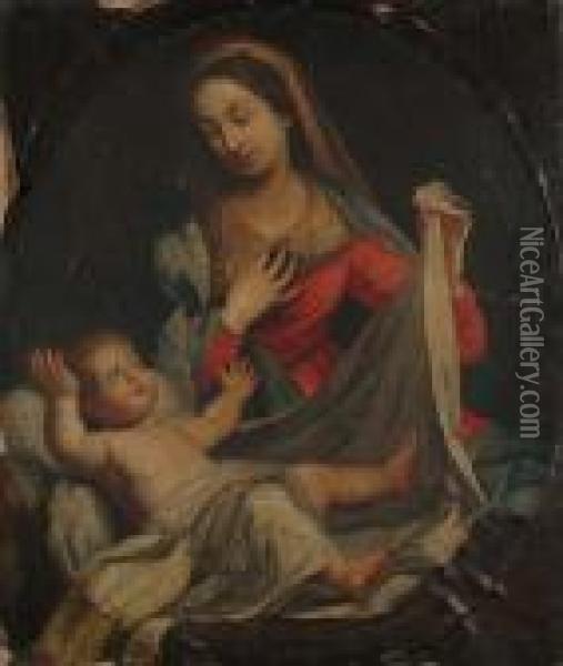 The Madonna And Child Oil Painting - Nicolas Mignard